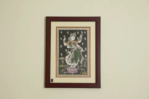The Saraswati Pattachitra Painting on Tassar Silk