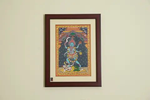 The Kali Pattachitra Painting on Tassar Silk