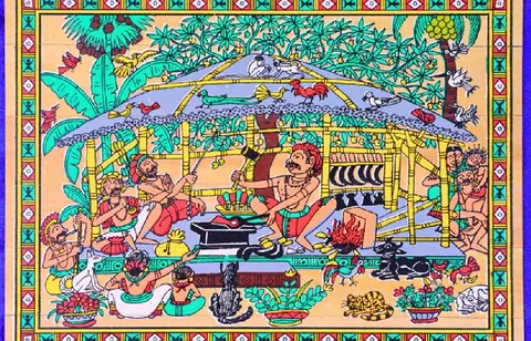 The Village Blacksmith Tribal Art Painting