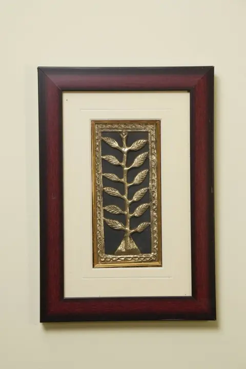 Tree of Life Dokra Brass Framed Artwork