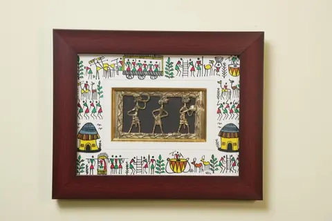 The Village Serenade Brass Framed Artwork