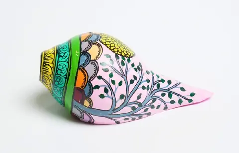 The Blush Pink Tree Painted Shankha