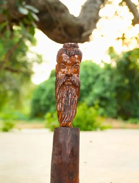 The Bearded Sage Wooden Carving