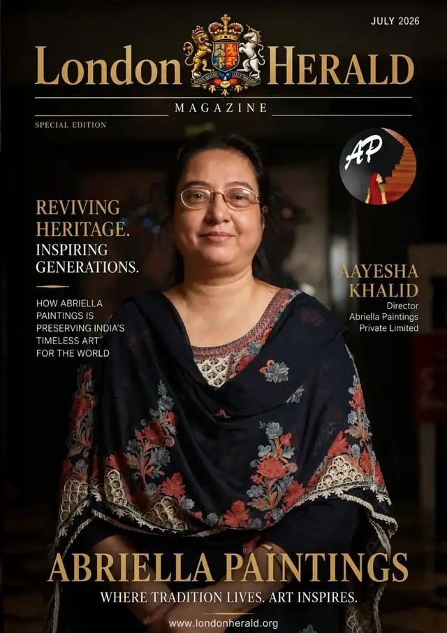 London Herald magazine cover featuring Abriella Paintings